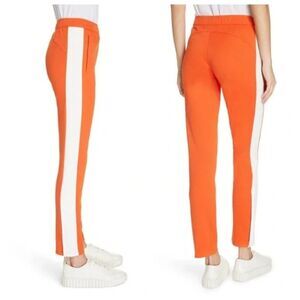 Tory Sport Tory Burch Colorblock Track Pants Sweatpants Orange White Size XL